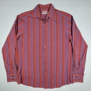 Thomas Pink Men's Long Sleeve Button Down Shirt Multi Color Striped Size 16/41cm